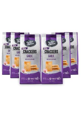 Perfect Choice Pita Crackers (Garlic) - Oven Baked and Crunchy Garlic Snack - Perfect for Dipping in Sauces or Pairing with Bruschettas - 6.17 oz (Pack of 6)