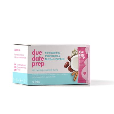 Due Date Prep Snack Bars - Natural Labor Prep Support for Pregnant Women | Organic, Gluten-Free, Kosher | Third Trimester Snacks with Dates for Healthy Pregnancy