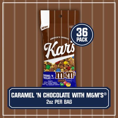 Kar's Nuts Caramel 'N Chocolate with M&amp;M'S Candies - 2oz Bag (Pack of 36)