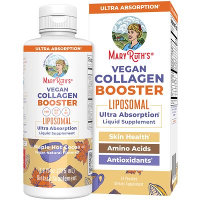 MaryRuth Organics Collagen Booster Liposomal, Sugar Free, Liquid Collagen Booster with Vitamin C, Vitamin E, Zinc, Copper &amp; Silica, Skin Care &amp; Joint Support Supplement, Vegan, Non-GMO, 7.6 Fl Oz