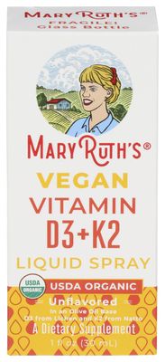 Mary Ruth&#39;s Organic Vitamin D3 Plus K2 Spray, 1 FZ