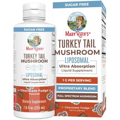 Turkey Tail Mushroom Supplement by MaryRuth&#39;s | Ultra Absorption Liposomal | Full Spectrum Mushroom | 200mg Beta-Glucans Per Serving | Vegan | 7.6 oz | 15 Servings