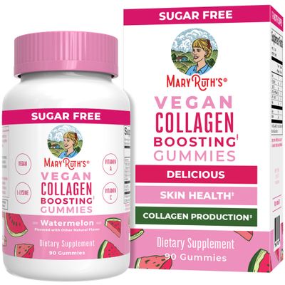 MaryRuth Organics Vegan Collagen for Women &amp; Men, Collagen Boosting Gummies, Skin Care, Lysine, Vitamin C, Vitamin A, Amla, Supplement for Hair &amp; Skin, Vegan, Non-GMO, Gluten Free, 90 Servings