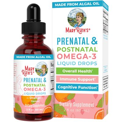 MaryRuth Organics Prenatal &amp; Postnatal Omega-3 Liquid Drops 800mg DHA &amp; 8mg of EPA Per Serving | Overall Wellness for Mom &amp; Baby | 2oz