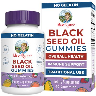 MaryRuth Organics Black Seed Oil Gummies | Black Cumin Seed Oil Supplement | Traditionally Used for Immune Support &amp; Cardiovascular Health | Vegan | No Gelatin | Pectin Based | 60 Gummies