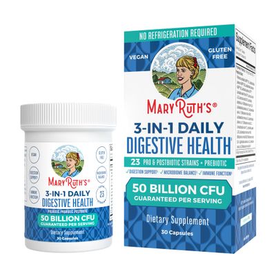 MaryRuth Organics 3 in 1 Probiotics for Digestive Health | Prebiotic &amp; Postbiotic | Gut Health Supplement for Women &amp; Men | Powder Probiotics for Women | Immune Support | 50 Billion CFU | 0.5 oz