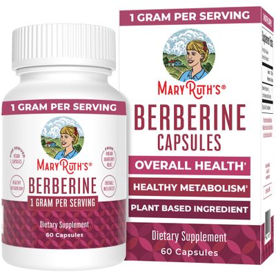Berberine Supplement by MaryRuth&#39;s | Berberine 1000 mg Per Serving | 1 g Berberine | Healthy Metabolism with Diet and Exercise | Overall Health | Vegan Capsules | 30 Serving
