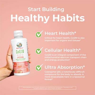 MaryRuth Organics Liquid Vitamin | Coenzyme Q10 Heart Health for Mitochondrial Support and Immune System | Vegan Non-GMO | 7.6 Fl Oz | 45 Servings