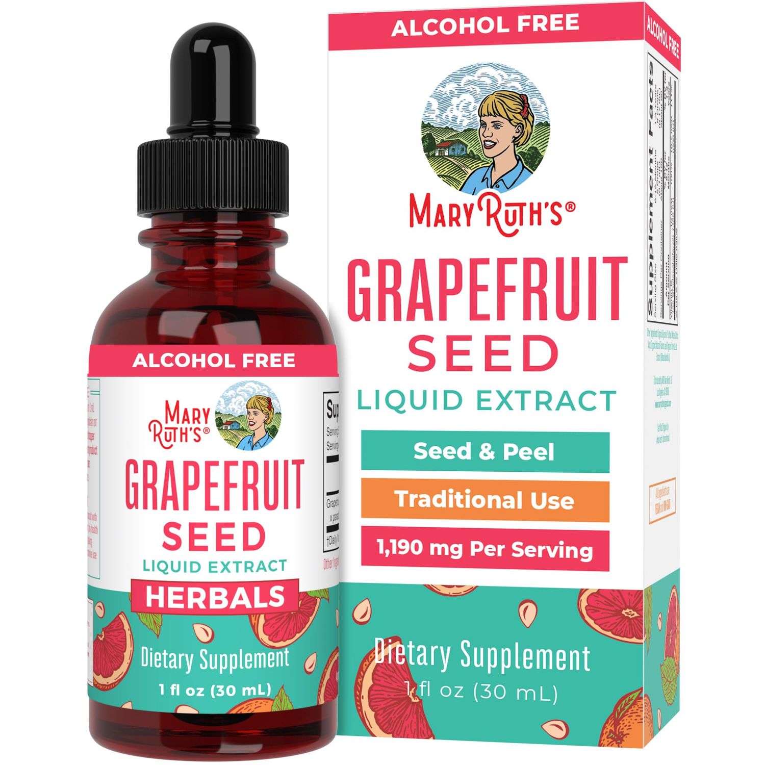 MaryRuth Organics Grapefruit Seed Extract Grapefruit Seed Oil Drops | Peel &amp; Seed | Herbal Tinctures Liquid Drops | Sugar Free | Vegan | Non-GMO | Gluten Free| Unflavored | 30 Servings | 1 Fl Oz