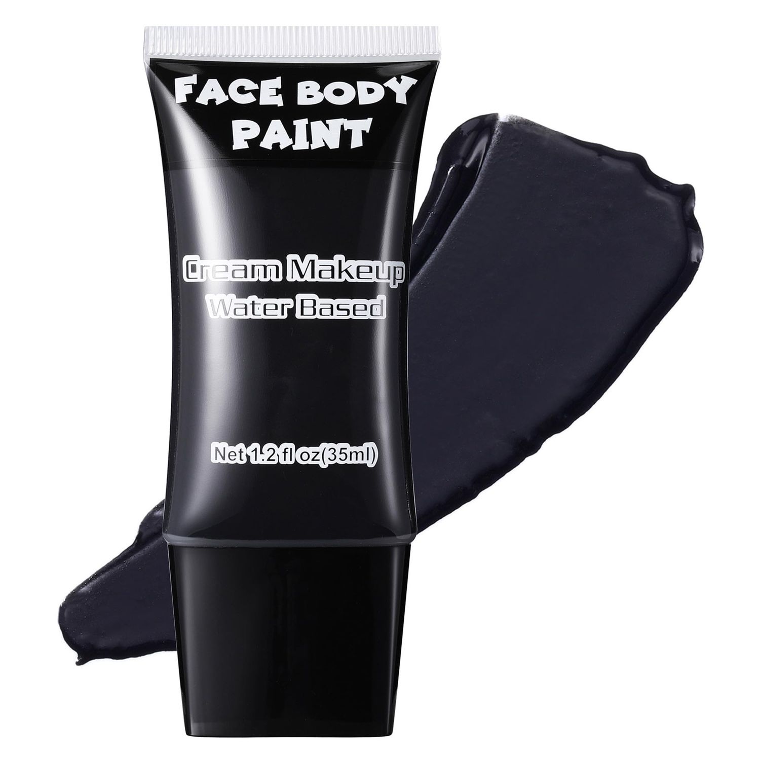 Wismee Black Face Paint, Water Based Full Body Paint Halloween Makeup,Cream Face Paint &amp; Body Paint For Adults Skull Joker Vampire Skeleton SFX Cosplay Costumes 1.2 fl oz (35ml)
