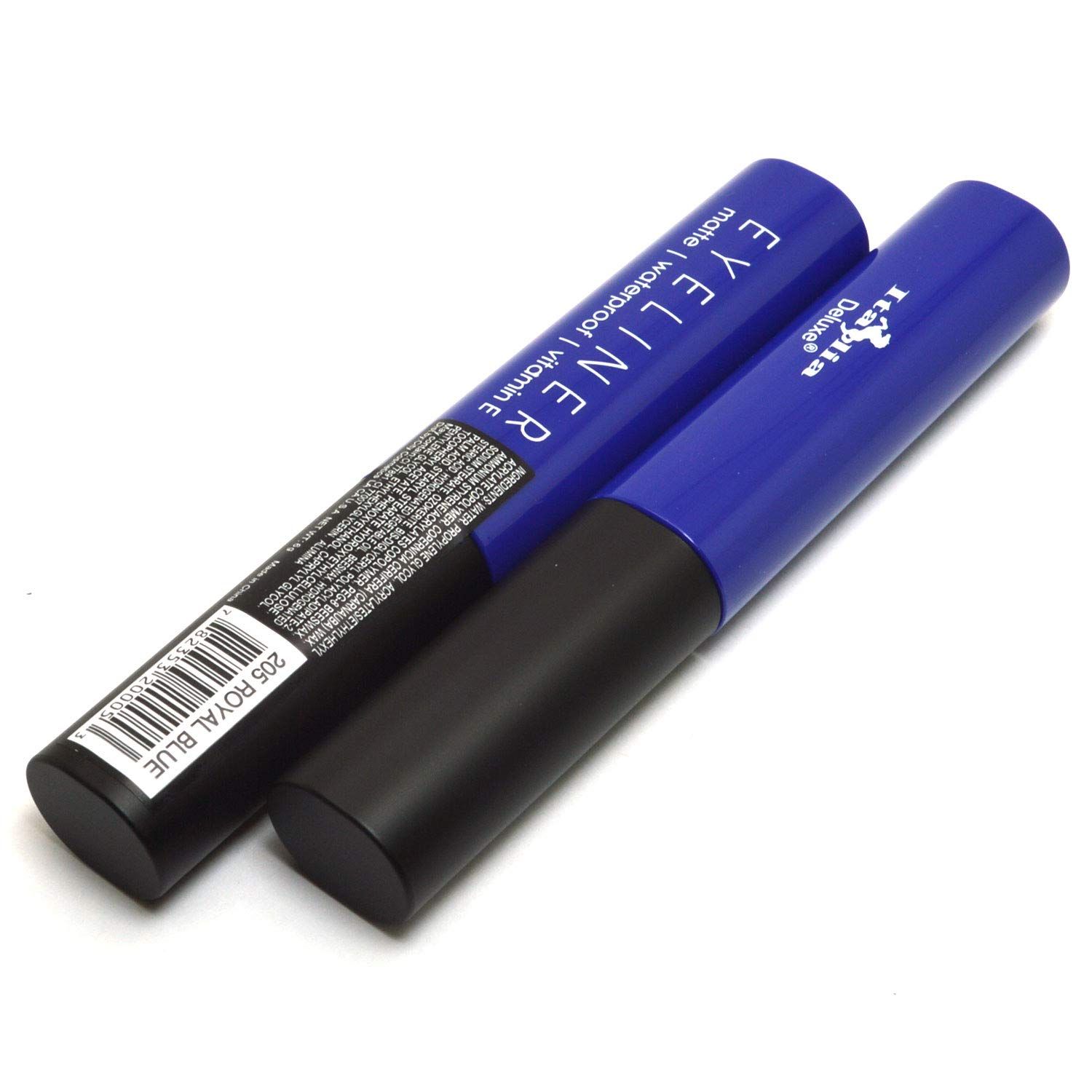 Italia-Deluxe Italia Deluxe Makeup 2pcs of Classic Liquid Eyeliner 205 Matte Royal Blue Eye Liner Vitamin E  ZipBag