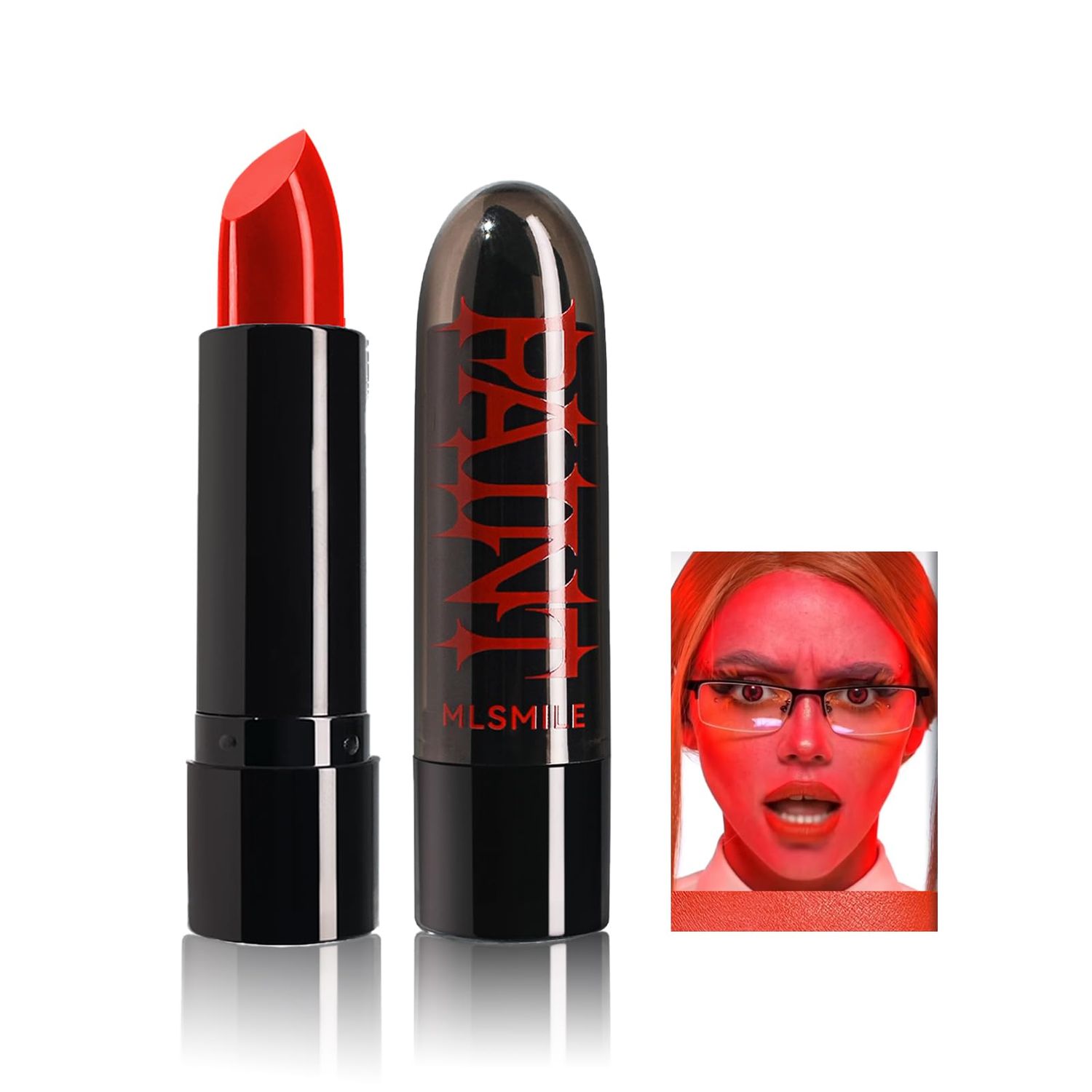 Easilydays Red Matte Lipstick Long Lasting Waterproof Lipsticks Goth Party Cream Lip Gloss, Non-Stick Cup, High-Impact Lip Color, Vegan Beauty, Full Coverage Lip Makeup for Girls and Women, #03 Red