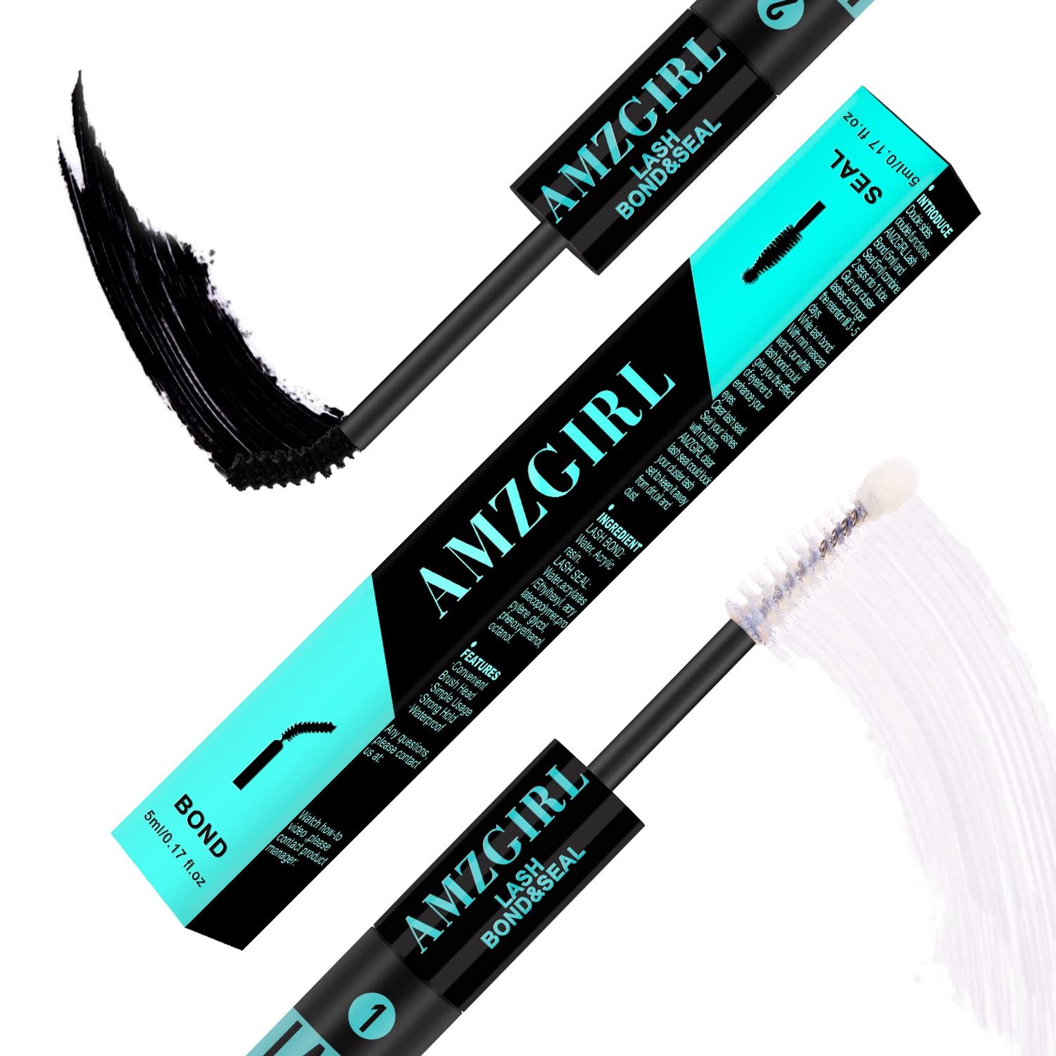 Lash Bond and Seal Eyelash Cluster Glue House of Lash Clusters Mascara Wand Glue 10ml Long Lasting 72 Hours Black Cluster Lash Glue  Lash Seal 2 in 1 Lash Clusters at Home By AMZGlRL(Black)