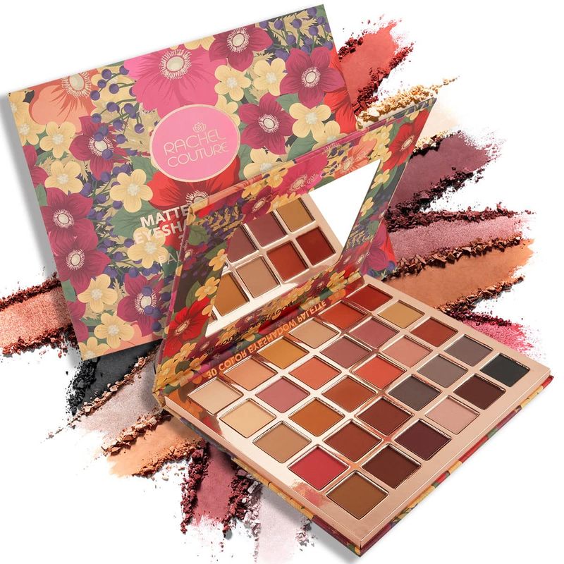 Rachel Couture Eyeshadow Palette with Natural Ingredients &amp; Pure Pigments | Vegan &amp; Cruelty-Free | Infused with Natural Botanical Extracts - 30 Colors - Matte About You