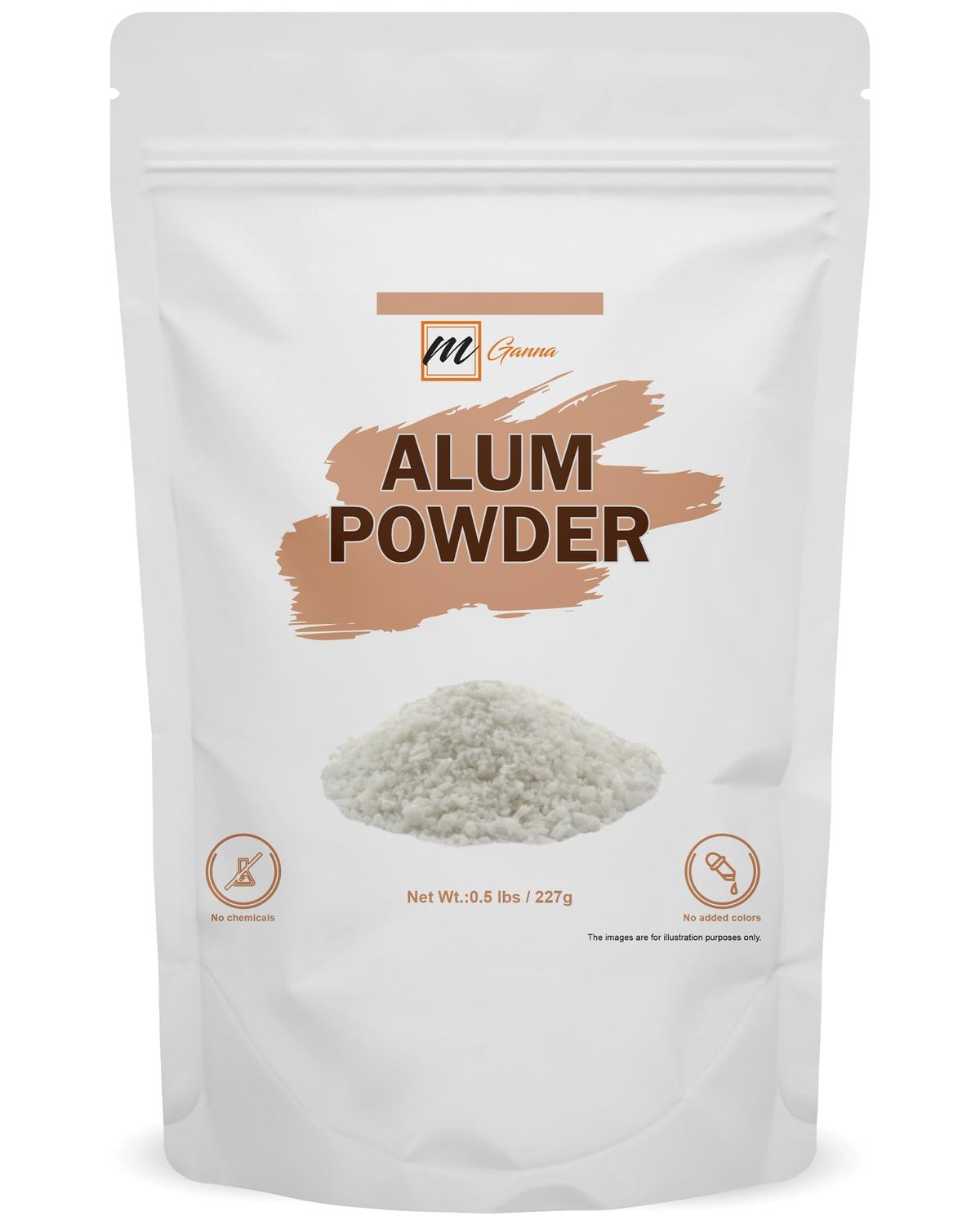 mGanna 100% Natural Alum Powder for Clear and Glowing Skin and Health 227 GMS  0.5 LBS