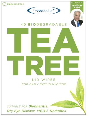 The Eye Doctor Tea Tree Eyelid Wipes - 40x Cleansing Lid Wipes Suitable for Dry Eye Blepharitis MGD &amp; Demodex - Tea Tree, Coconut &amp; Argan Oil