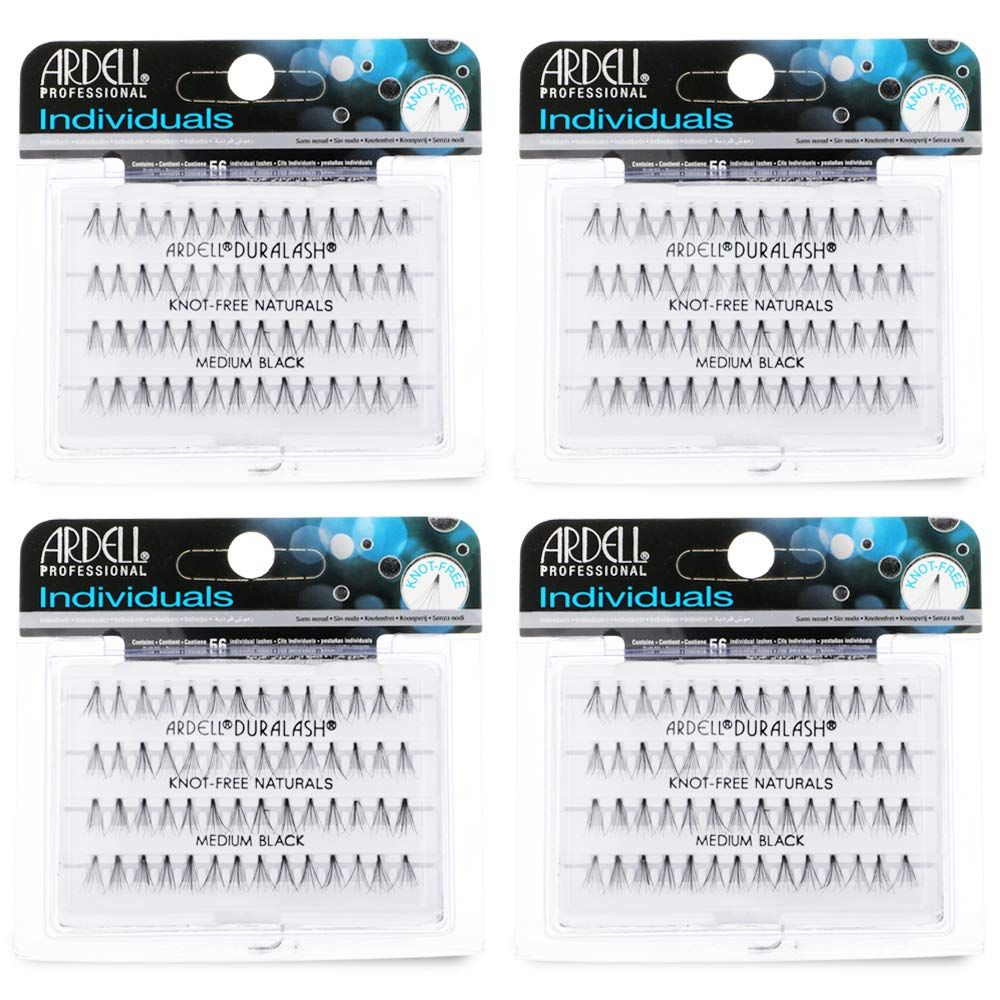 Ardell False Eyelashes Individuals Lash Clusters Kit, Lash Band, DIY Cluster Lashes, Medium Black 4 Pack
