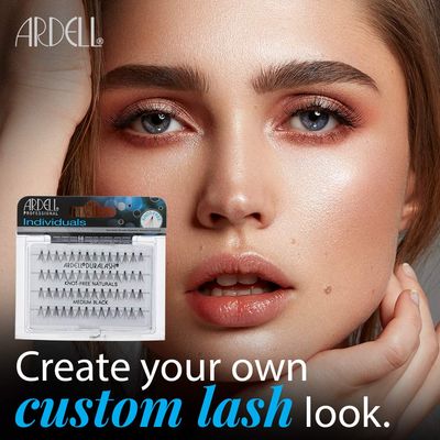 Ardell False Eyelashes Individuals Lash Clusters Kit, Lash Band, DIY Cluster Lashes, Medium Black 4 Pack