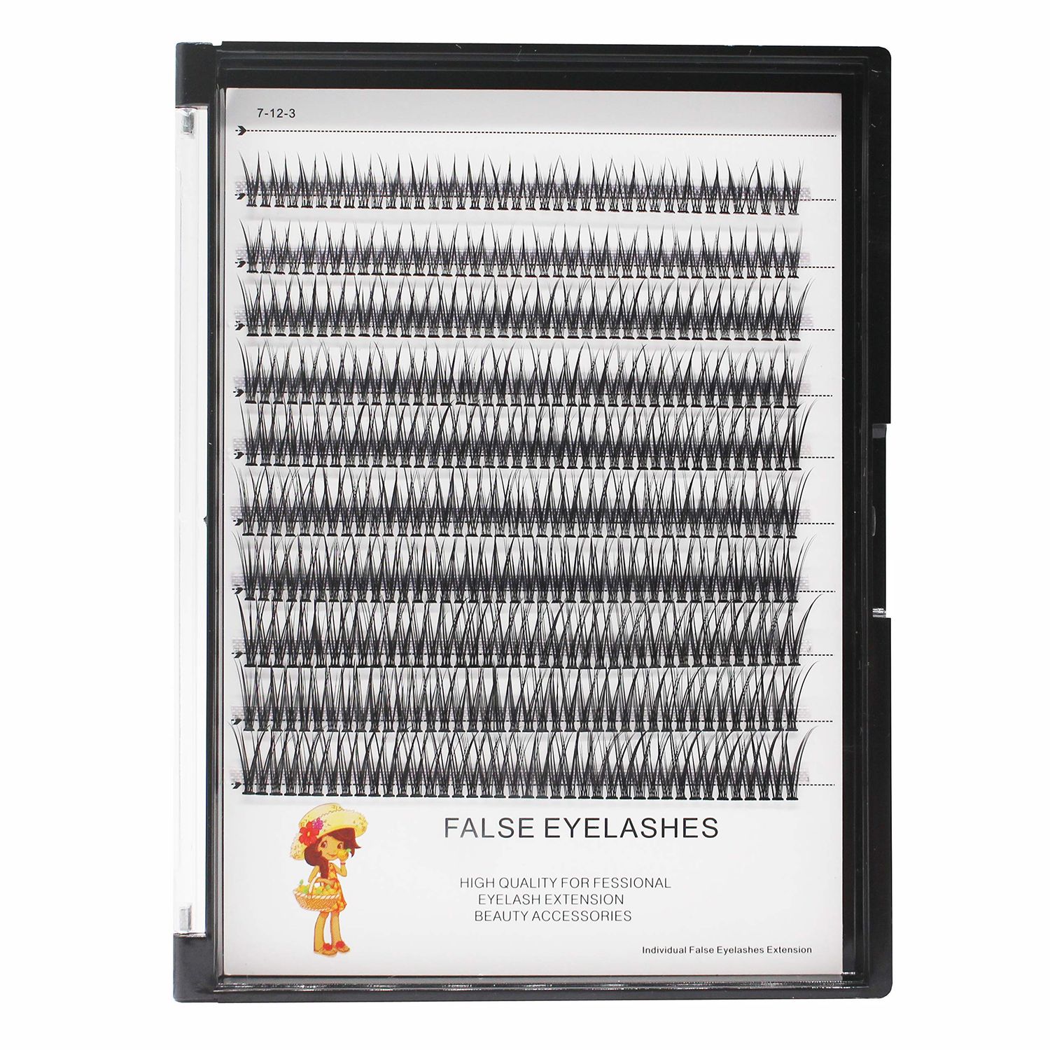 Bodermincer 400pcs D Curl Lash Clusters 8-10-12-14mm10-12-14-16mm MIX Fish Tail Lash Cluster Premade Volume Lash Fans Volume Lashes Knotted (Black 10-12-14-16mm MIX)