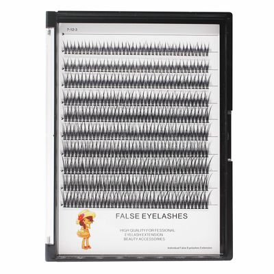 Bodermincer 400pcs D Curl Lash Clusters 8-10-12-14mm10-12-14-16mm MIX Fish Tail Lash Cluster Premade Volume Lash Fans Volume Lashes Knotted (Black 10-12-14-16mm MIX)
