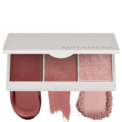 Mirabella Spellbound Pro Face Trio Powder and Cream Blush Palette with Powder Highlighter, Lightweight &amp; Buildable Color Blush for Cheeks Creates a Flawless, Radiant Look for All-Over Multi-Use