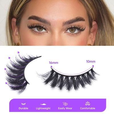 DIRBEAUTY False Eye Lashes Mink Lash Cat- Eye Lashes Look 18MM Long Curly Soft Eyelashes 5 Pairs Pack