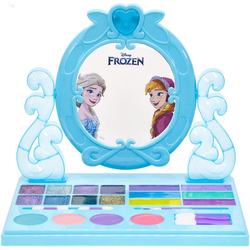 Disney Frozen - Townley Girl Cosmetic Vanity Compact Makeup Set with Mirror &amp; Built-in Music Includes Lip Gloss, Shimmer &amp; Brushes for Kids Girls, Ages 3 perfect for Parties, Sleepovers and Makeovers