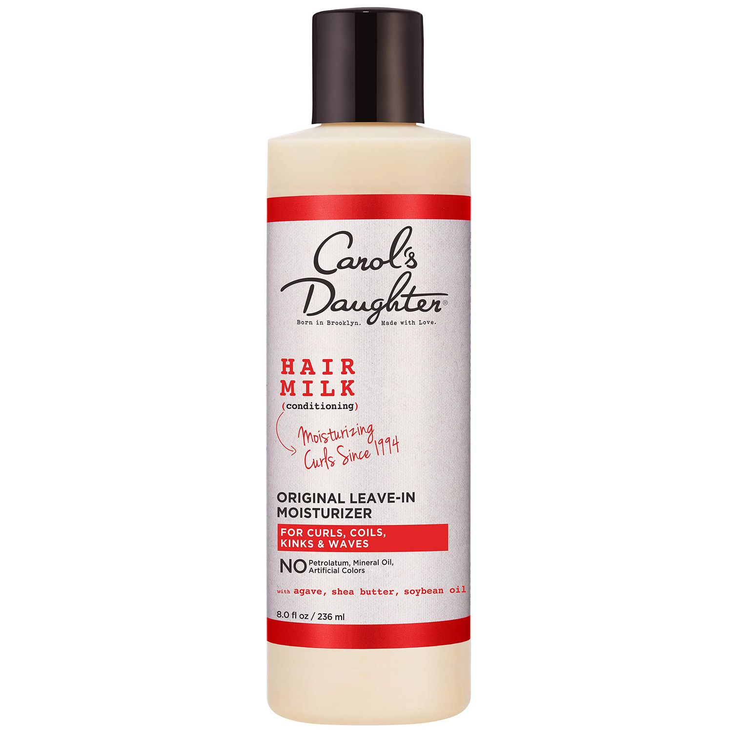 Curly Hair Products by Carol&#39;s Daughter, Hair Milk Original Leave-In Moisturizer for Curls, Coils and Waves with Agave and Shea Butter, 8 Fl Oz (Packaging May Vary)