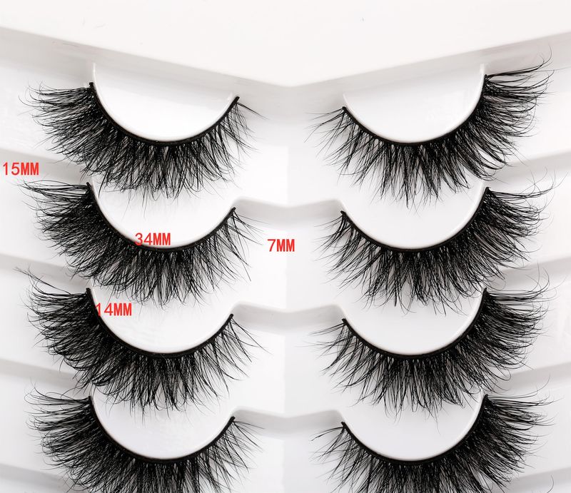 Pooplunch Cat Eye Look Fluffy Volume Wispy Lashes False Eyelashes Natural 8D Winged Short Soft Fake Eyelashes 7 Pairs Faux Mink Lashes Pack