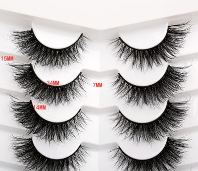 Pooplunch Cat Eye Look Fluffy Volume Wispy Lashes False Eyelashes Natural 8D Winged Short Soft Fake Eyelashes 7 Pairs Faux Mink Lashes Pack