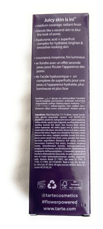 tarte Maracuja Juicy Glow Skin Tint 28N Light Medium Neutral
