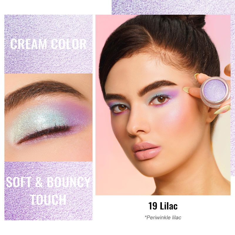 Oulac Purple Cream Eyeshadow also for Highlighter Large Capacity Highly Pigmented Eye Shadow Waterproof &amp;Long Lasting with Moisturizing Formula, Shimmer Glitter Eye Makeup. 6g.(19)