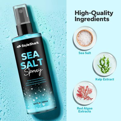 StyleShark Sea Salt Spray for Men (8.5 Fl Oz), Beach Wave &amp; Volumizing Texturing Spray for Increased Volume, Texture &amp; Style