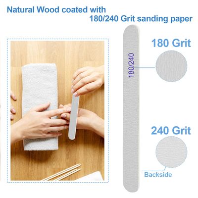 Nail File, Emery Boards for Nails 180240 Grit Nail Files for Natural Nails Wood Double Sided Emory Fingernail Files Professional Reusable Manicure Pedicure limas para uas (24 Packs)