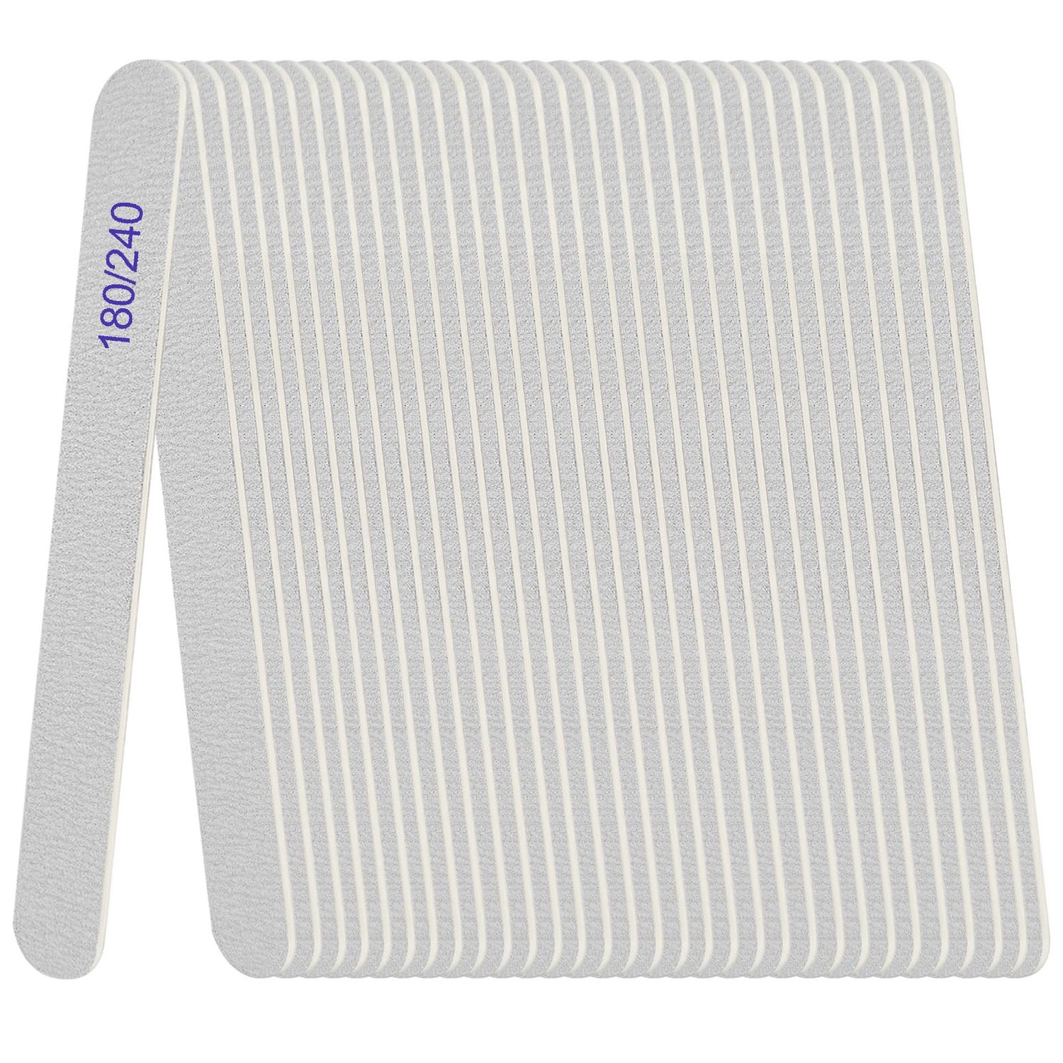 Nail File, Emery Boards for Nails 180240 Grit Nail Files for Natural Nails Wood Double Sided Emory Fingernail Files Professional Reusable Manicure Pedicure limas para uas (24 Packs)