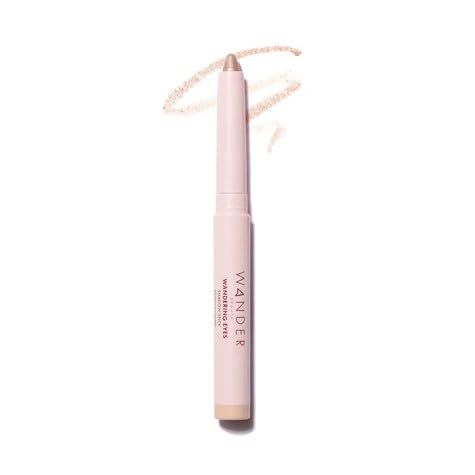Wander Beauty Wandering Eyes Shadow Stick - Champagne Wishes (Champagne Shimmer) - Smudge &amp; Crease Free Cream Eyeshadow With Tamarind &amp; Jojoba Oil - Illuminate, Line &amp; Define - .05 oz