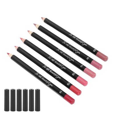 ANGGREK Lip Liner,Lip Pencil Lip Liner Long Lasting 6pcs Lip Liner Professional Matte Long Lasting Lip Pencil Pigmented Cosmetics(set 02)