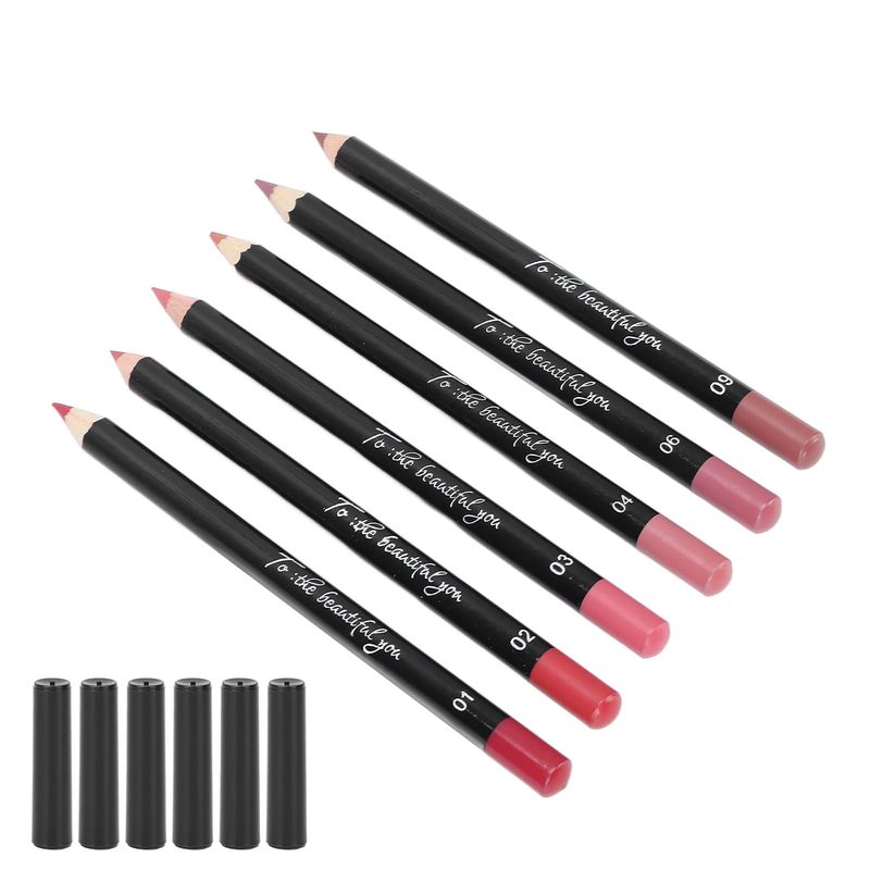 ANGGREK Lip Liner,Lip Pencil Lip Liner Long Lasting 6pcs Lip Liner Professional Matte Long Lasting Lip Pencil Pigmented Cosmetics(set 02)
