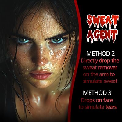 Sweat &amp; Tears Sfx Makeup, Realistic Fake Sweat Dripping Tears Eye Makeup, Safe Hypoallergenic Monster Fx Fake Tears Makeup, Liquid Dramatized Thick Tears for Halloween Movies Cosplay Tear Drop Makeup