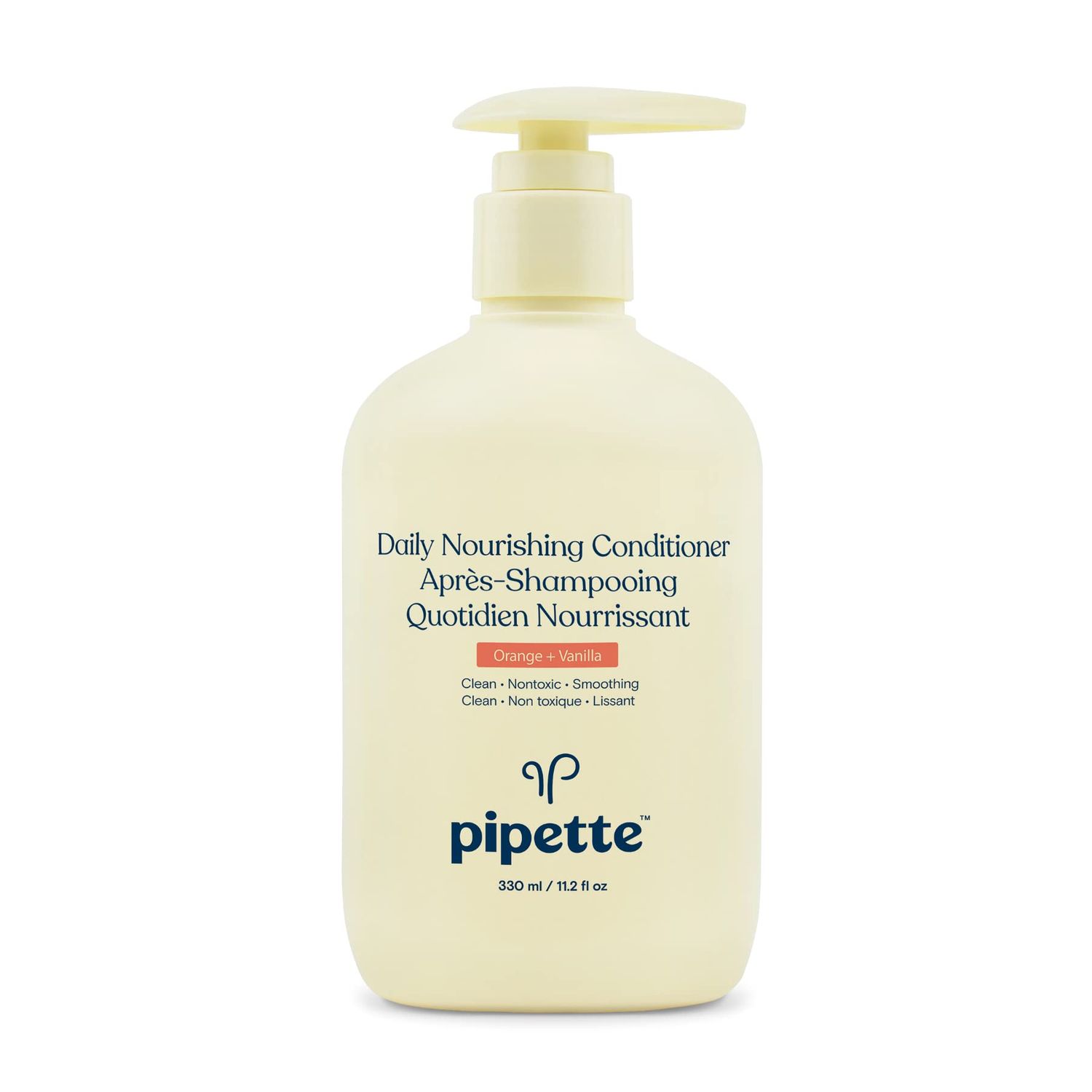 Pipette Daily Nourishing Conditioner -Tear Free Conditioner for Kids, Adds Moisture, 100% Plant-Derived Squalane and Quinoa, Orange  Vanilla Aroma, 11.2 fl oz
