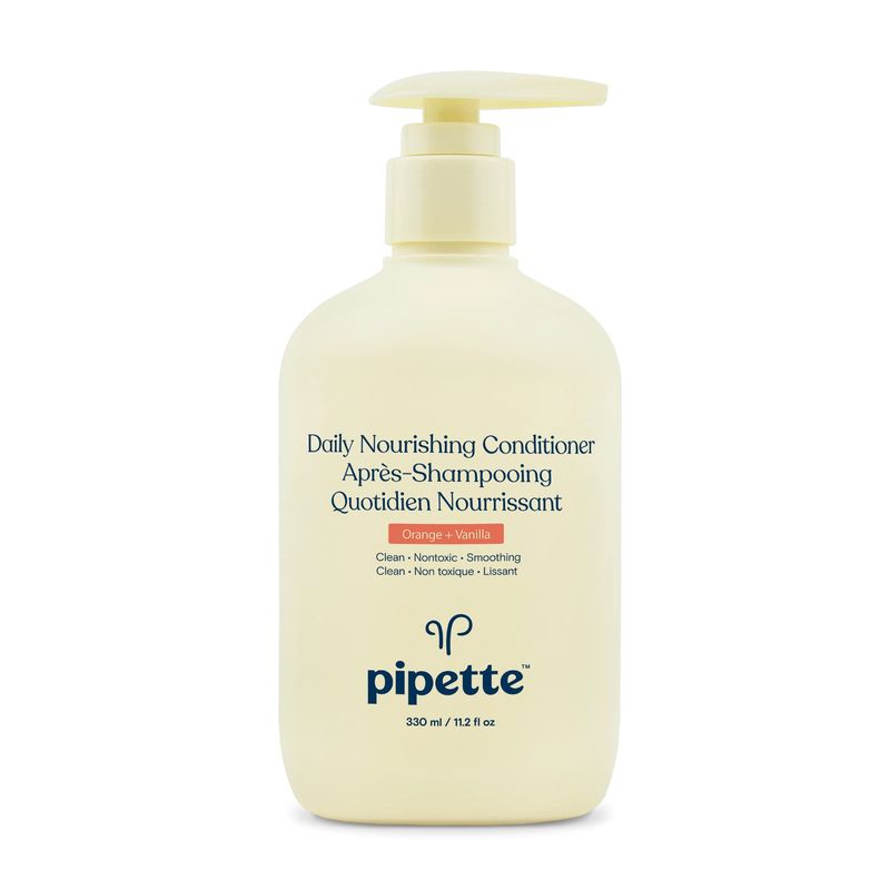 Pipette Daily Nourishing Conditioner -Tear Free Conditioner for Kids, Adds Moisture, 100% Plant-Derived Squalane and Quinoa, Orange  Vanilla Aroma, 11.2 fl oz
