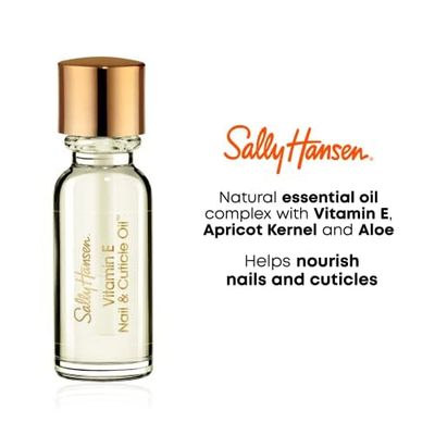 Sally Hansen Vitamin E Nail and Cuticle Oil, Natural Essential Oil, Vitamin E, Nourish and Condition Dry Nails and Cuticles