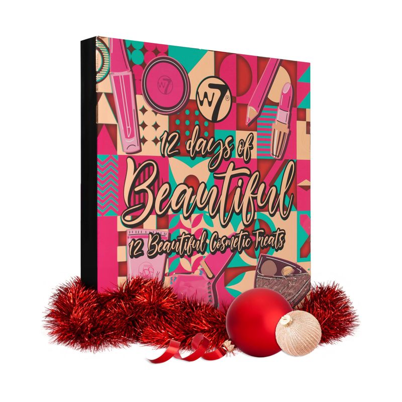W7 12 Days of Beautiful Holiday Advent Calendar 2024-12 Individually Boxed Makeup &amp; Cosmetic Surprises - Cruelty Free, Christmas Stocking Filler
