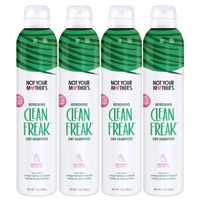 Not Your Mother's Clean Freak Unscented Dry Shampoo- Refreshing Dry Shampoo - Instantly Absorbs Oil and Odor for Refreshed Hair (7 Ounce (Pack of 4))
