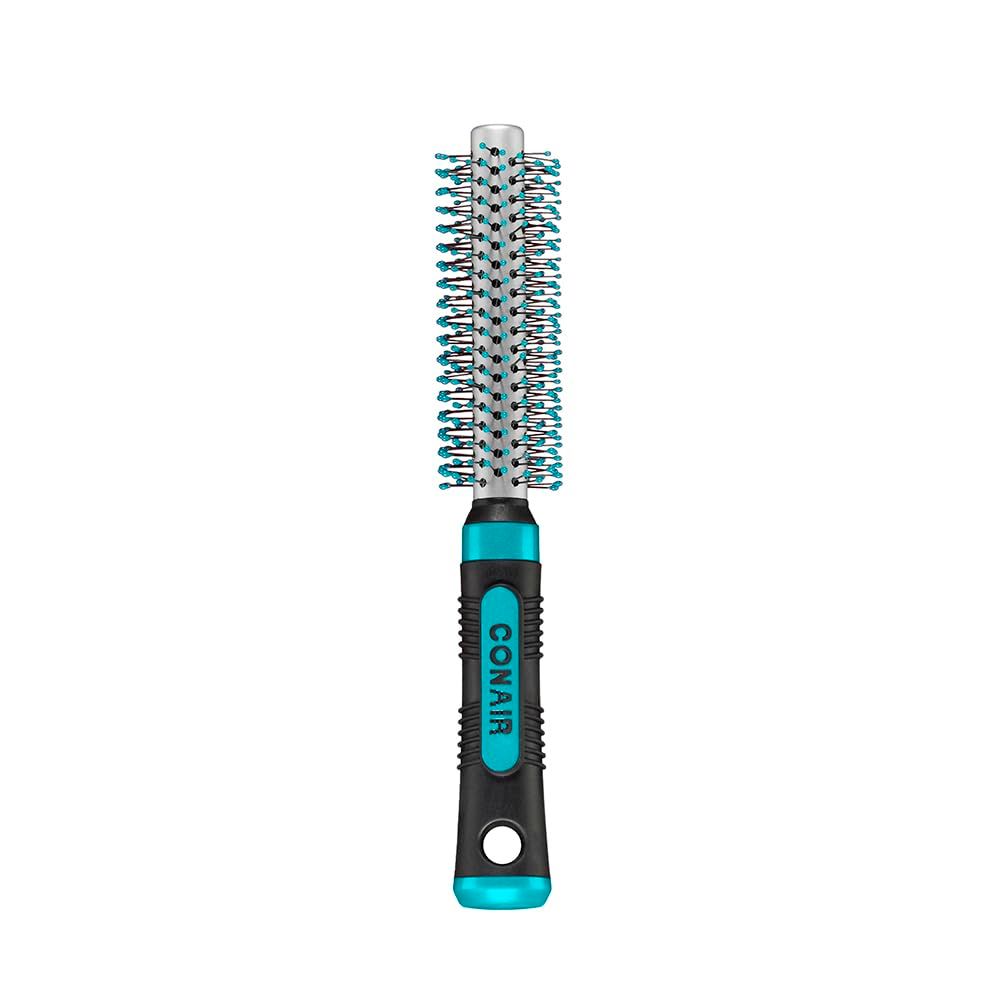 Conair Metal Round Hairbrush - Hair brush for blow out with Metal barrel and Nylon bristles - Adds body and fullness - Perfect for short hair and home hair stylists