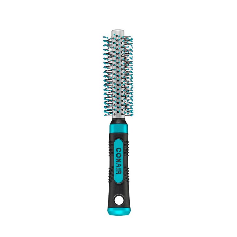 Conair Metal Round Hairbrush - Hair brush for blow out with Metal barrel and Nylon bristles - Adds body and fullness - Perfect for short hair and home hair stylists
