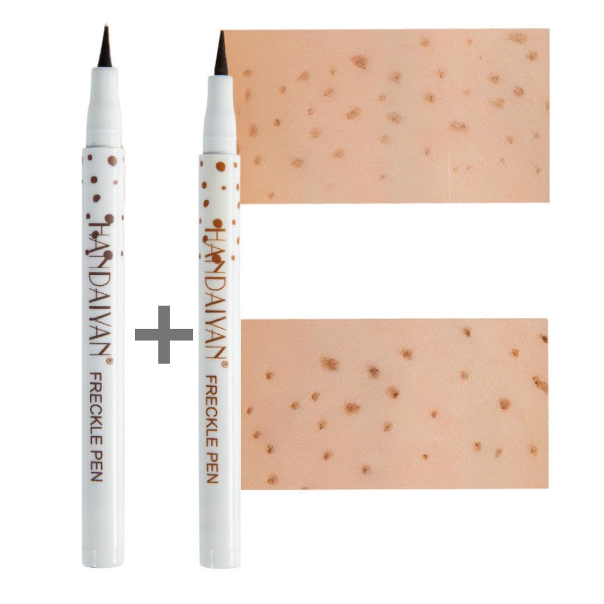 ONarisae Freckle Pen Face Concealer Point Out Natural Waterproof Longlasting Fake Freckles 2 Pcs Light Brown &amp; Natural Coffee