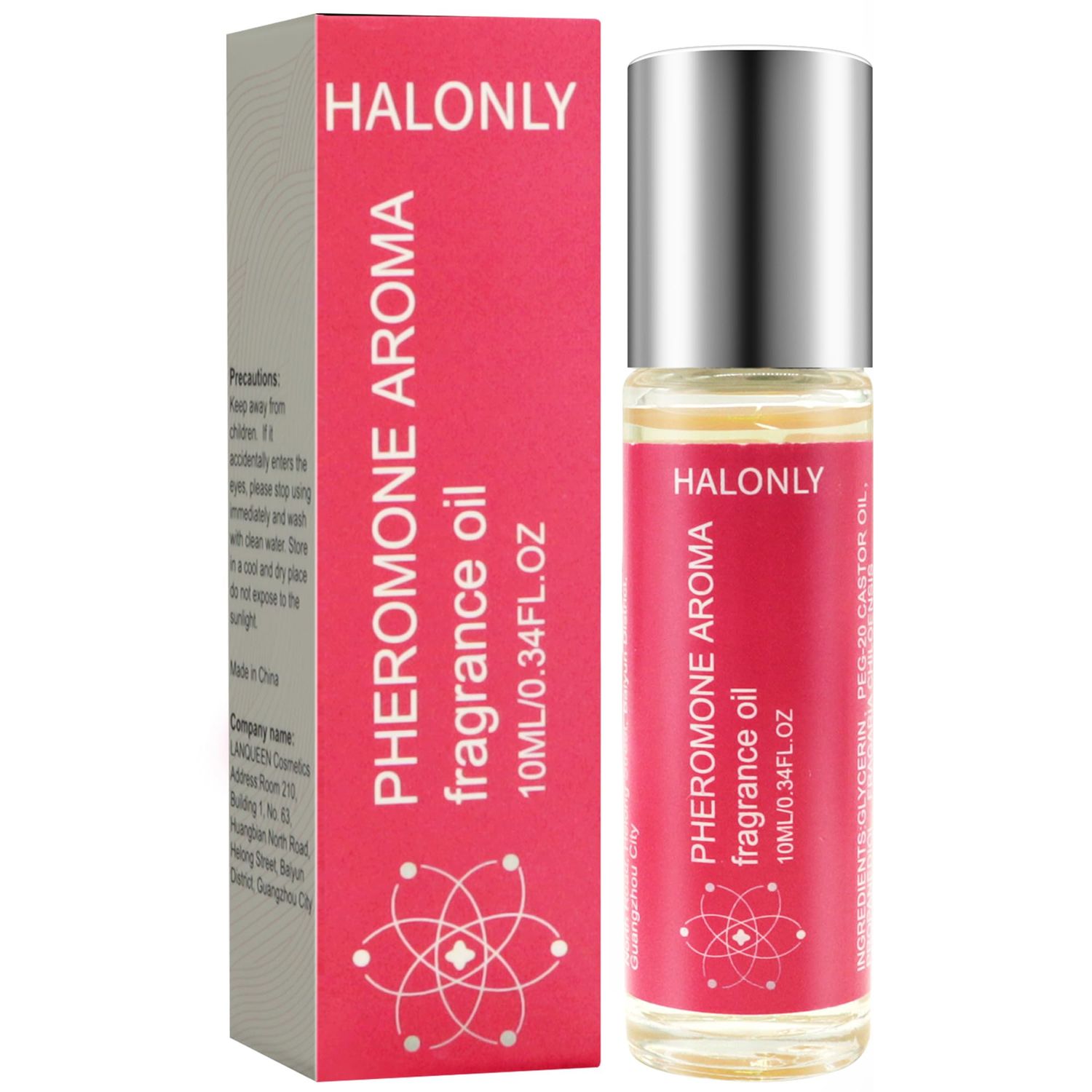 Halonly Roll-On Pheromone Perfume for Women, rollerball perfume, travel perfume, clean perfume Long-Lasting Pheromone-Infused Essential Oil - 0.34 fl.oz (10mL)