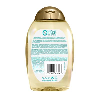 OGX Lightweight  Coconut Fine Curls Shampoo, Lightweight, Shampoo for Curly Hair, Coconut Water Shampoo, Flaxseed Oil, Citrus Oil, 13 Fl Oz