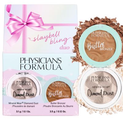 Physicians Formula Slaybell Bling Duo - Butter Bronzer &amp; Diamond Dust Holiday Gift Set, Murumuru Butter Infused for a Radiant Glow, Cruelty Free &amp; Vegan